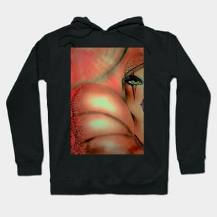 BLUSHED CORAL PIERROT HARLEQUIN CLOWN Hoodie